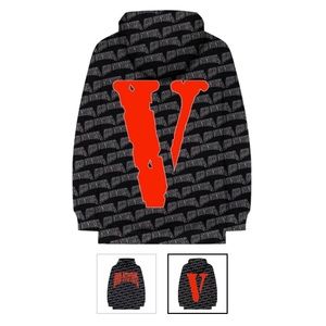 Vlone hoodie nav black and red